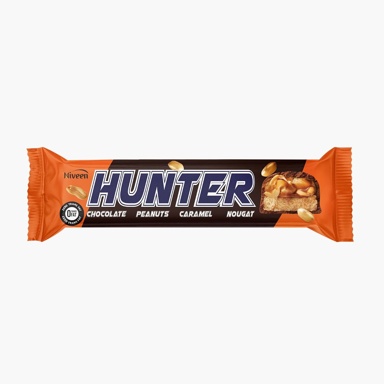 Chocolatina Hunter Barra X 40Gr Turron De Mani Y Caramelo